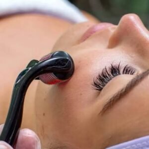 Derma Roller 0.5mm Hair & Skin System with 540 Micro Needles for Hair Growth, Skin Care, Anti-Aging & Acne Scar Removal – Black